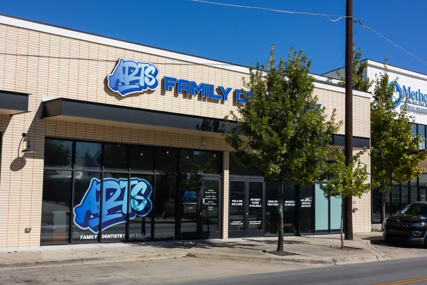 The Arts Family Dentistry building on West Davis Street in the Bishop Arts District