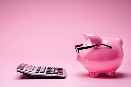 Piggy bank and calculator