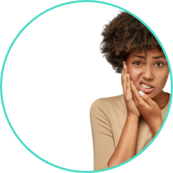 woman with tooth pain